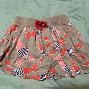 Boden Gray Skirt with Lobster Print